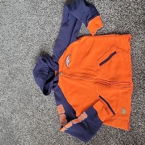 NFL Broncos Women's Plus Letterman Full Zip Hooded Sweatshirt